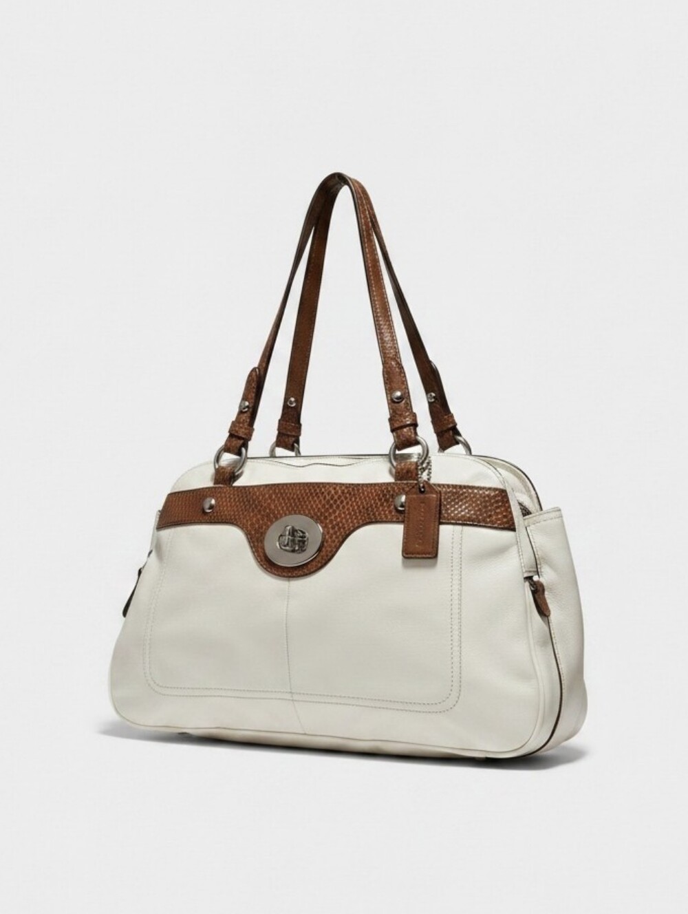 Coach Penelope Leather With Snake Embossed Trim & Turnlock Hardware Gently Loved